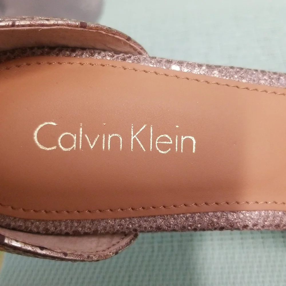 Calvin Klein Gold Peep toe with ankle strap Shoes - Picture 12 of 12